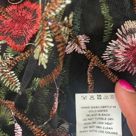 Sheer Black Floral Dress - Picture 7 of 7